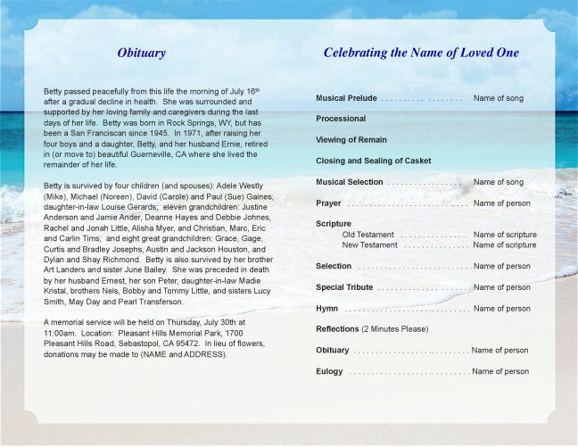 Caribbean Funeral Program Template.