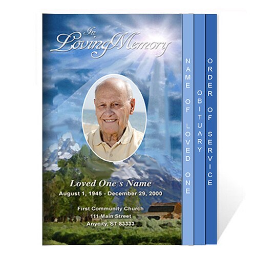 Outdoor 8-Sided Funeral Graduated Program Template.