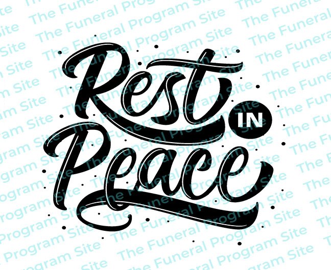 Rest In Peace 2 Funeral Program Title.