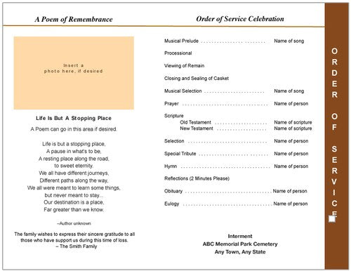 Radiance 8-Sided Funeral Graduated Program Template.