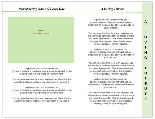 Tranquil 8-Sided Graduated Program Template.