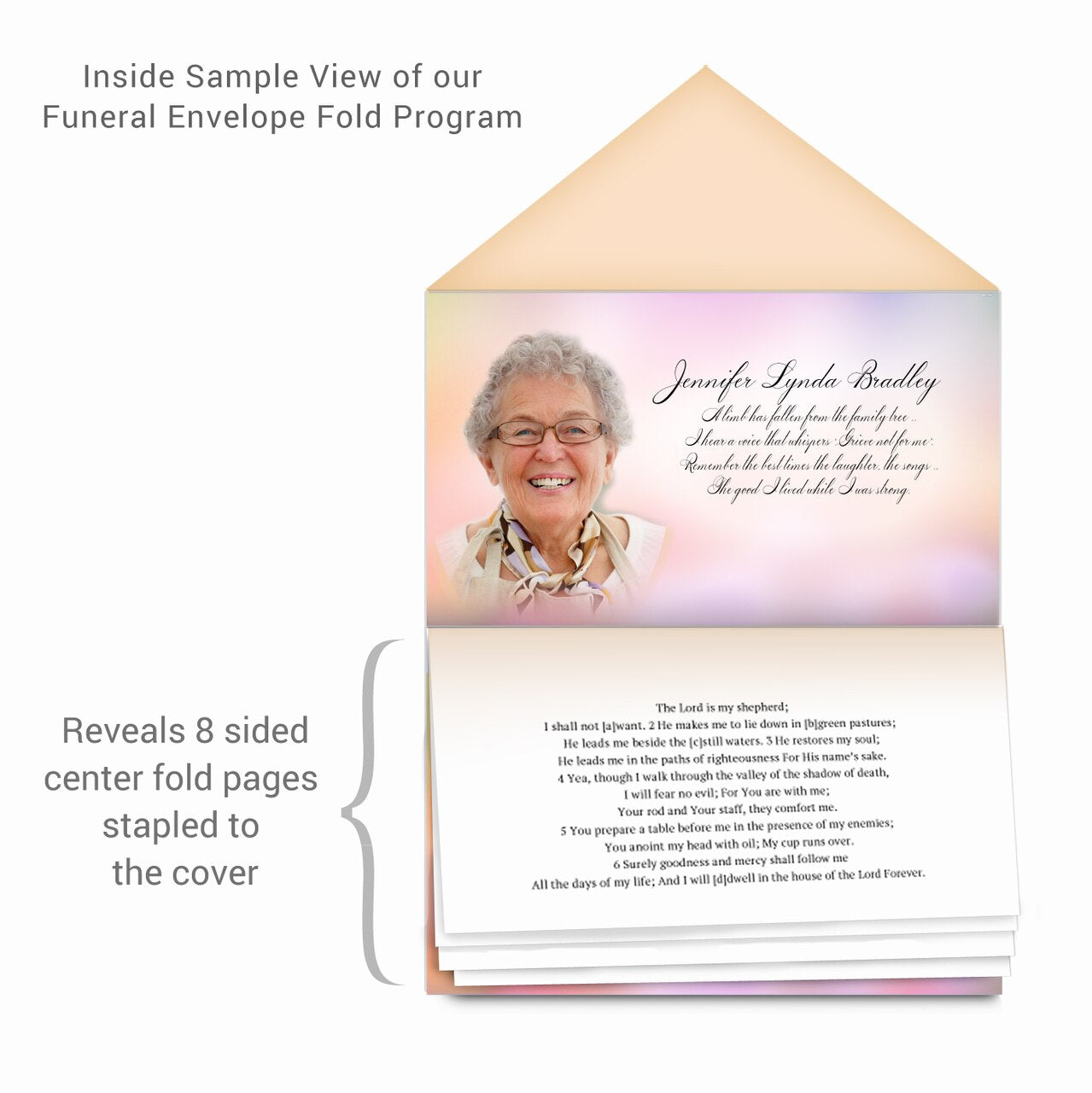 Tangerine Envelope Fold Program Design & Print (Pack of 50).