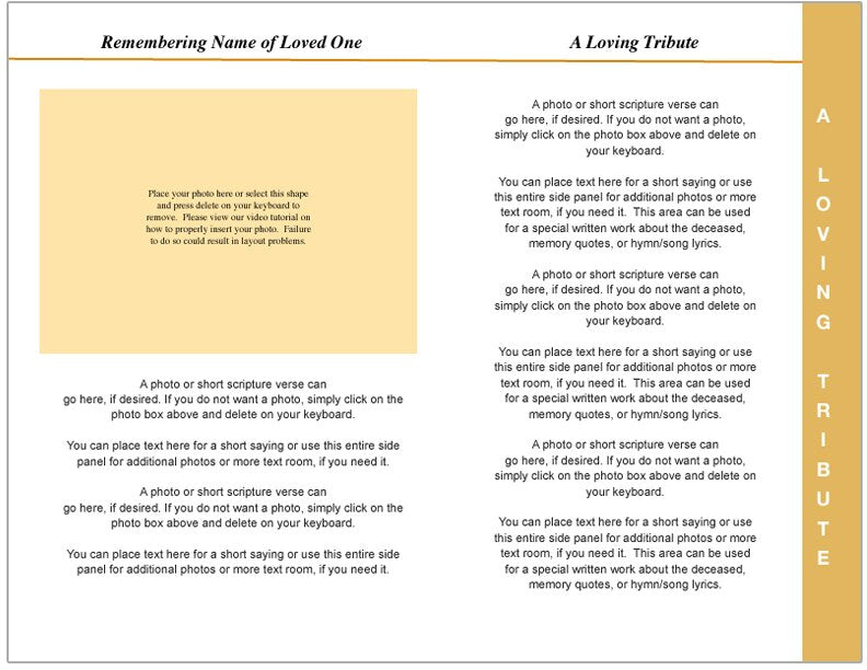 Golden 8-Sided Graduated Program Template.