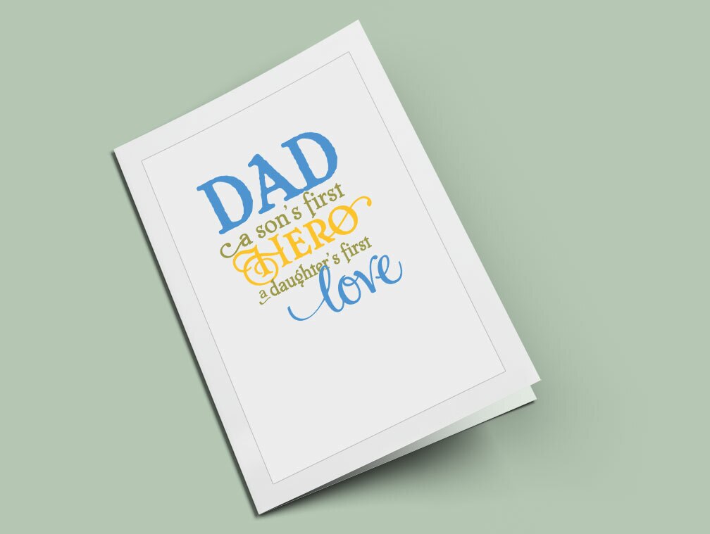 Dad Hero Word Art Title.