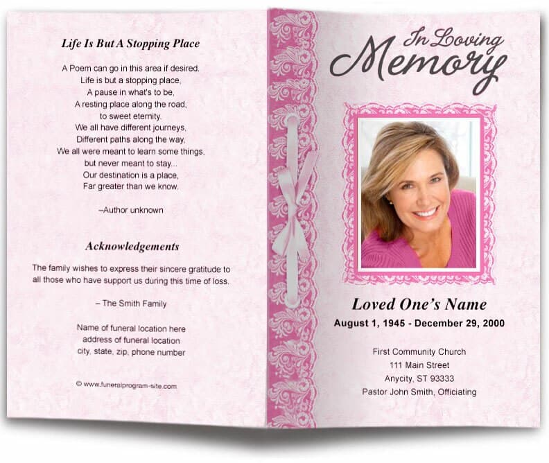 Jasper Funeral Program Template.