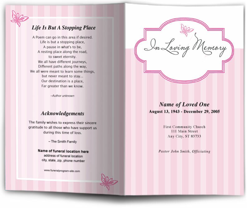 Embrace Funeral Program Template.