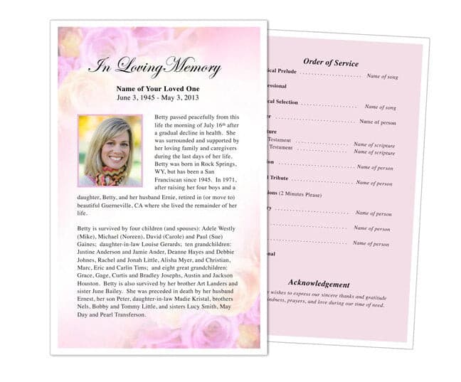 Coral Funeral Flyer Template.