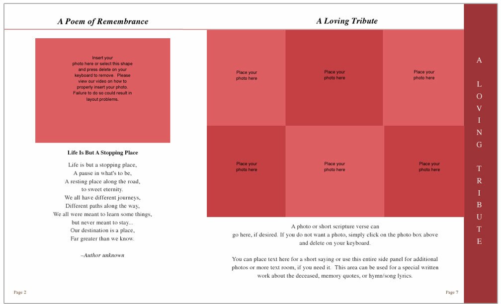 Elegance 8-Sided Graduated Funeral Program Template.