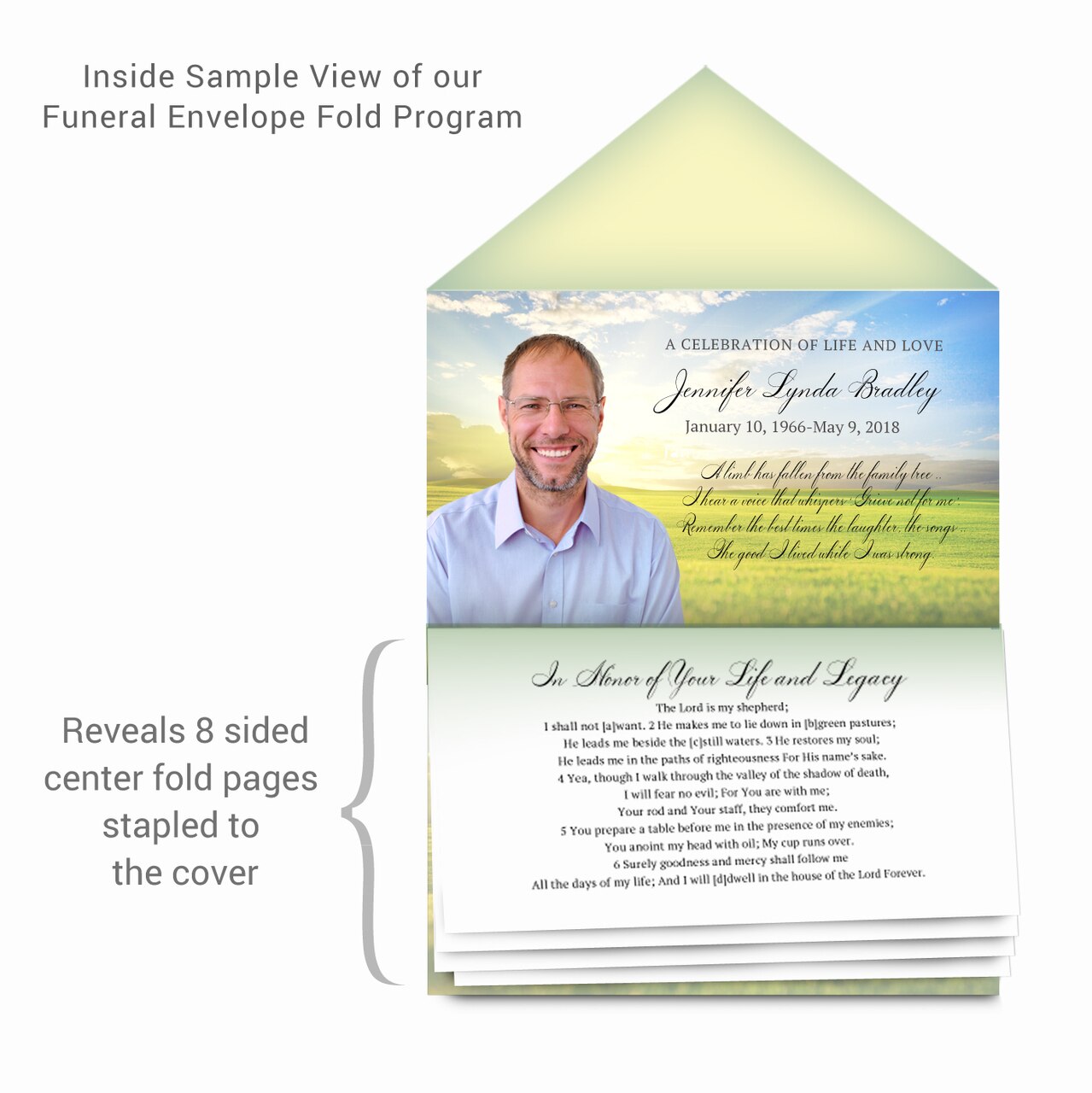 Landscape Envelope Fold Program Design & Print (Pack of 50).