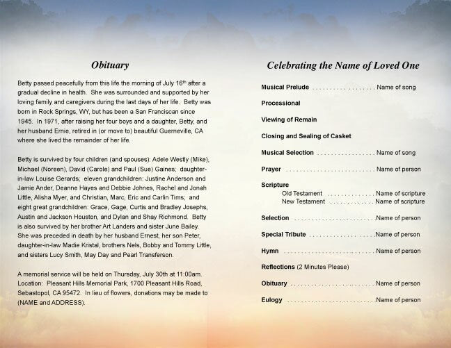 Barn Funeral Program Template.