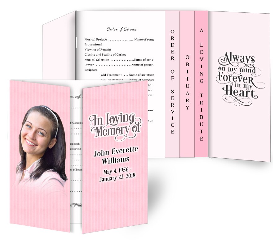 Vertical Gatefold-Graduated Combo Funeral Program Design & Print (Pack of 50).