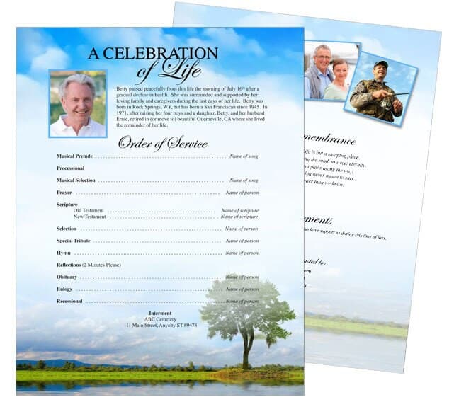 Treasure Funeral Flyer Template.
