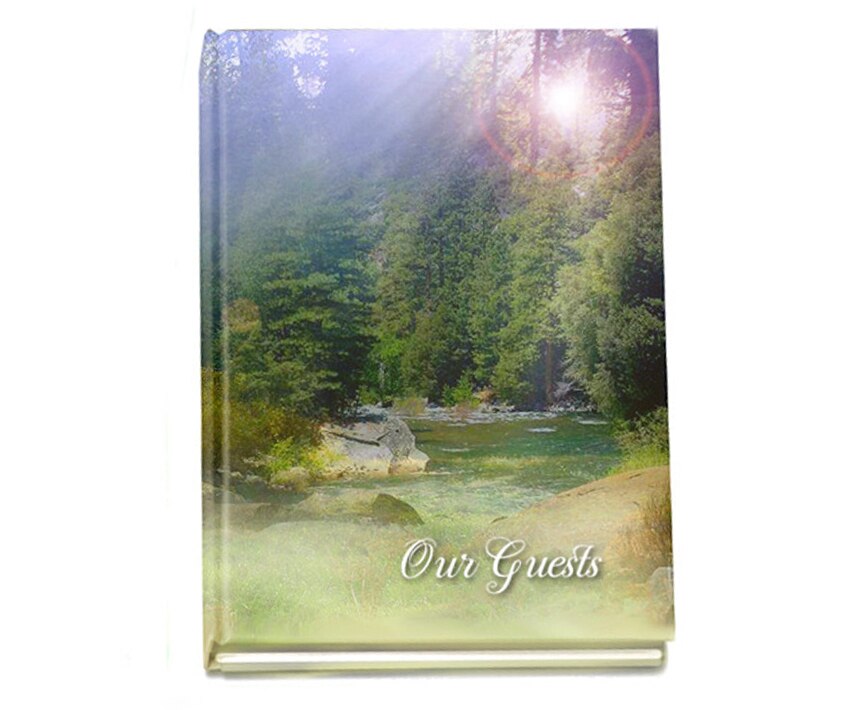 Serenity Perfect Bind Memorial Funeral Guest Book.