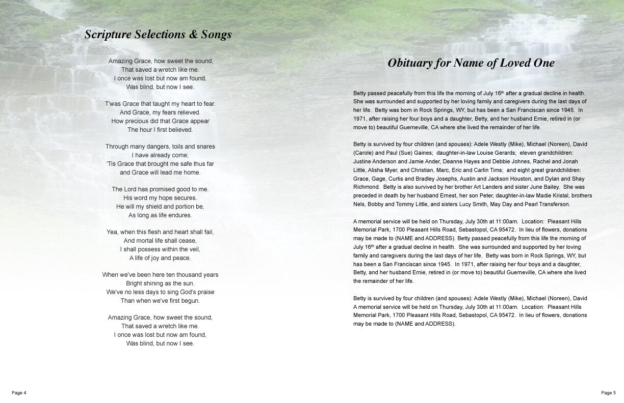 Majestic Funeral Booklet Template.