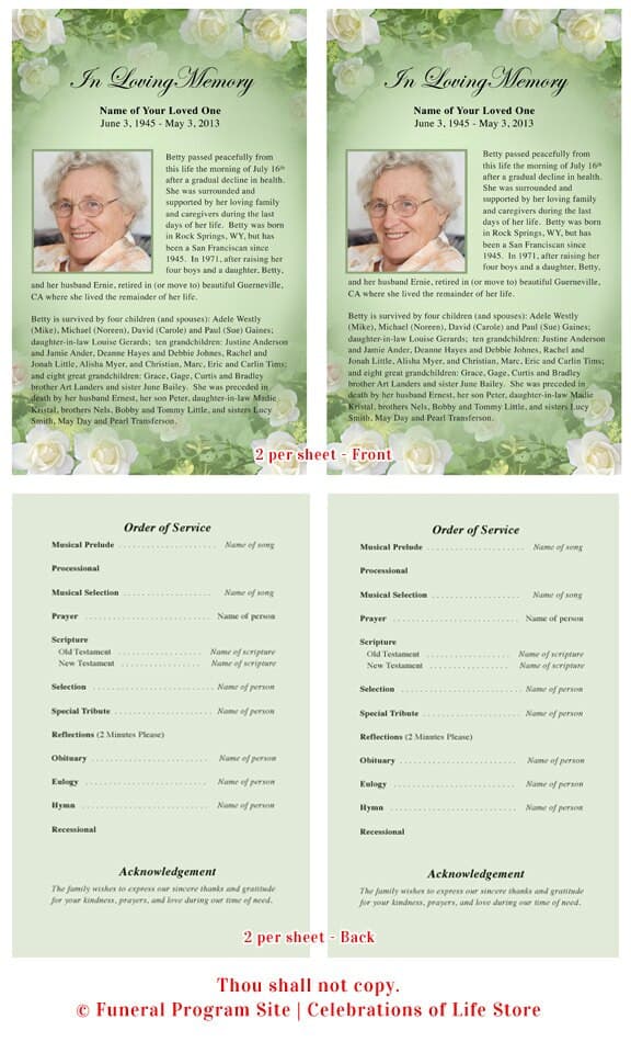 Garden Funeral Flyer Template.