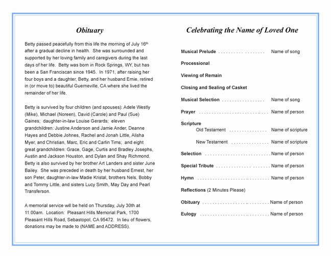 Beacon Funeral Program Template.