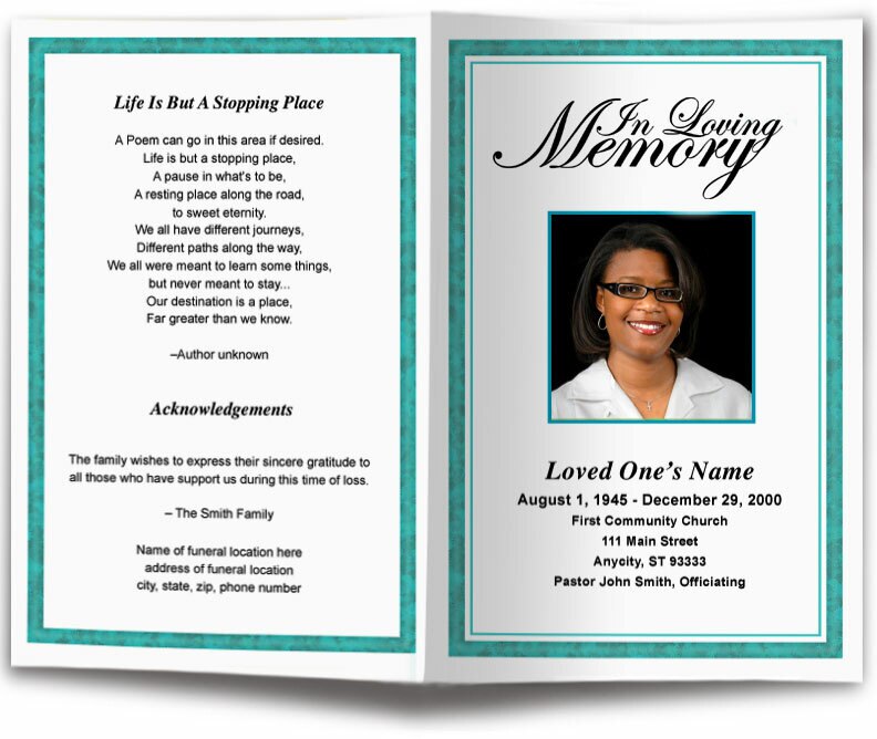 Goldenrod Funeral Program Template.