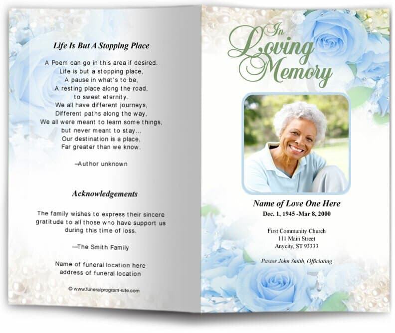 Joyful Funeral Program Template.