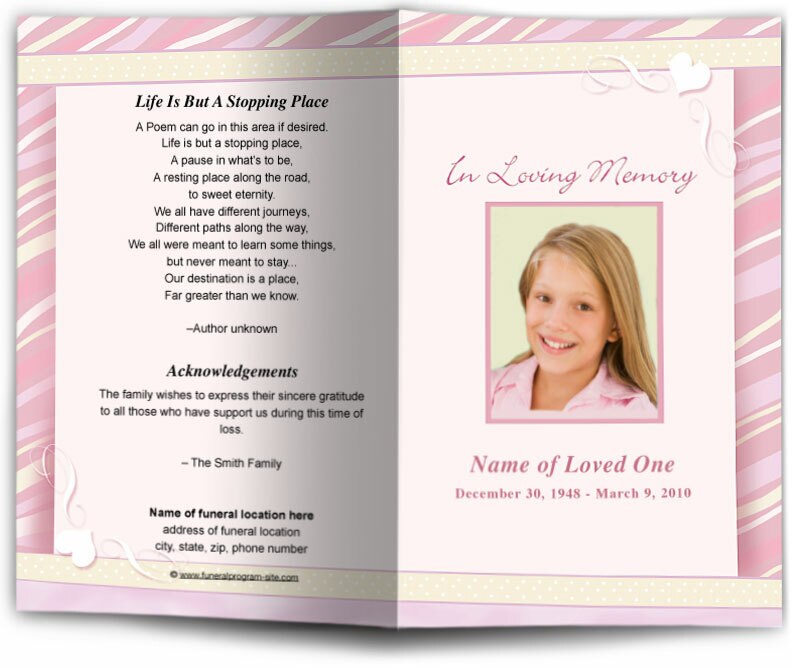 Carly Funeral Program Template.