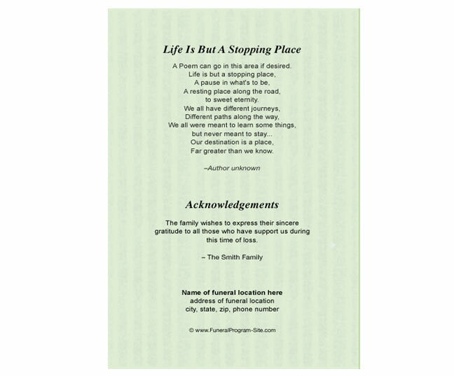 Fresca Funeral Program Template.