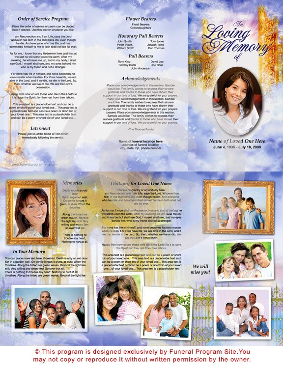 Pathway TriFold Funeral Brochure Template.