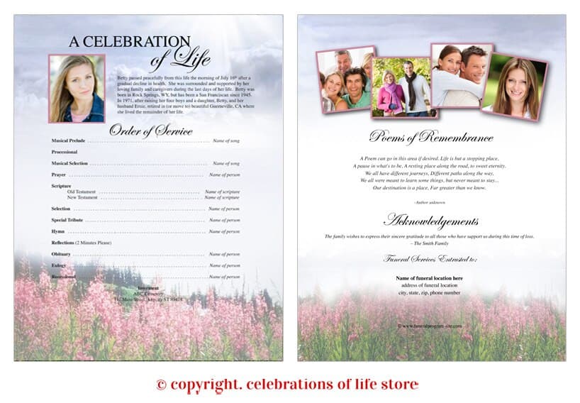 Seasons Funeral Flyer Template.
