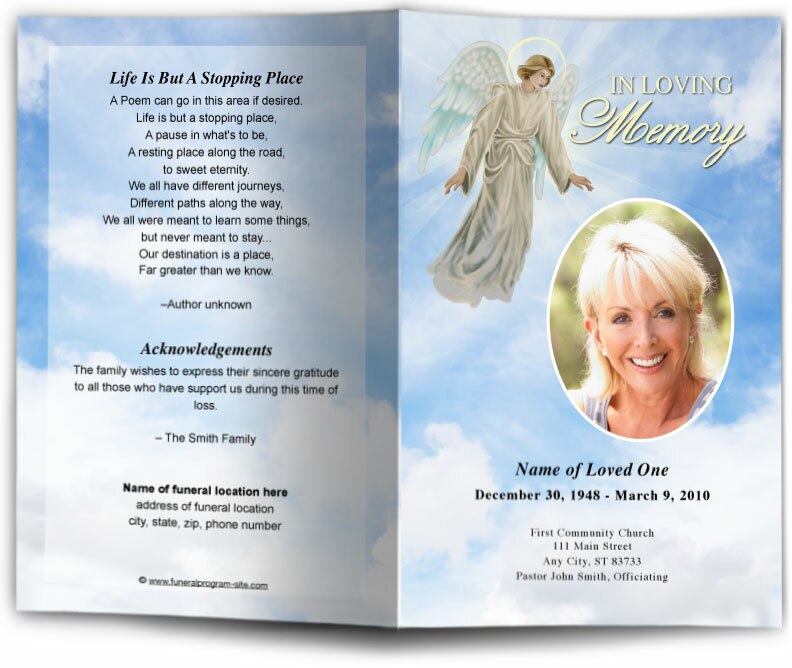 Devout Funeral Program Template.