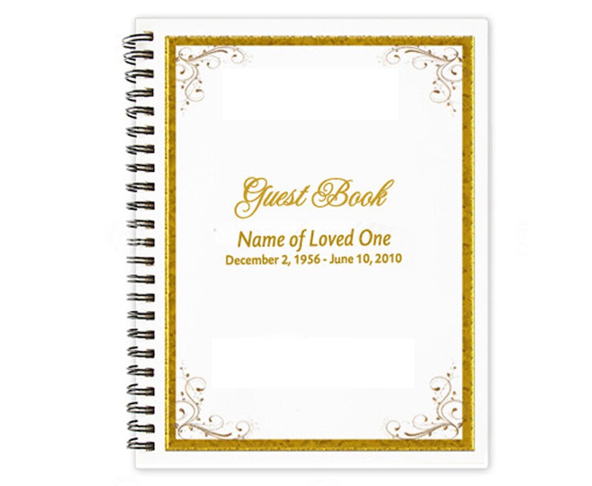 Affinity Spiral Wire Bind Memorial Funeral Guest Book.