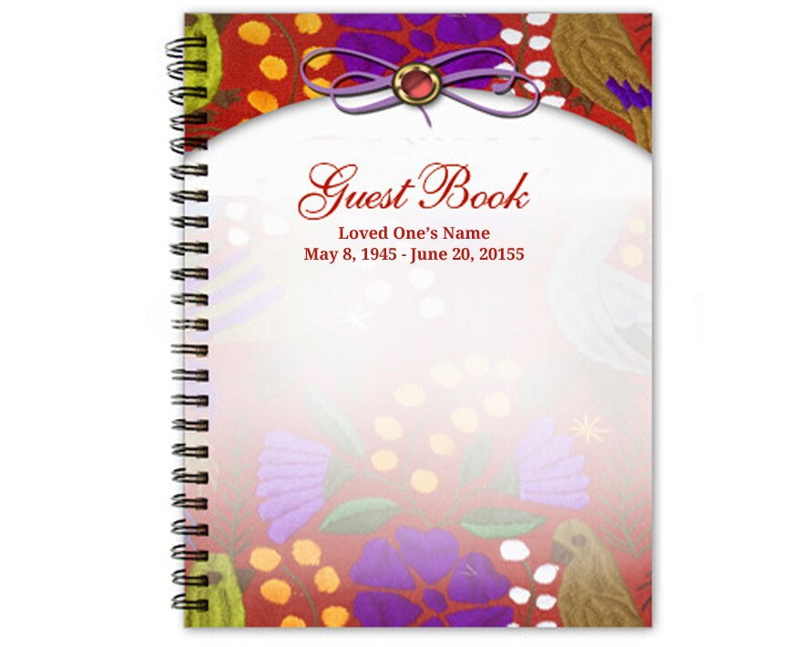 Bonita Spiral Wire Bind Memorial Funeral Guest Book.