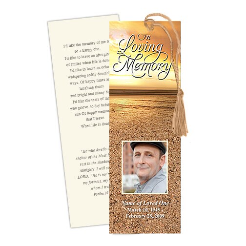 Timeless Memorial Bookmark Template.