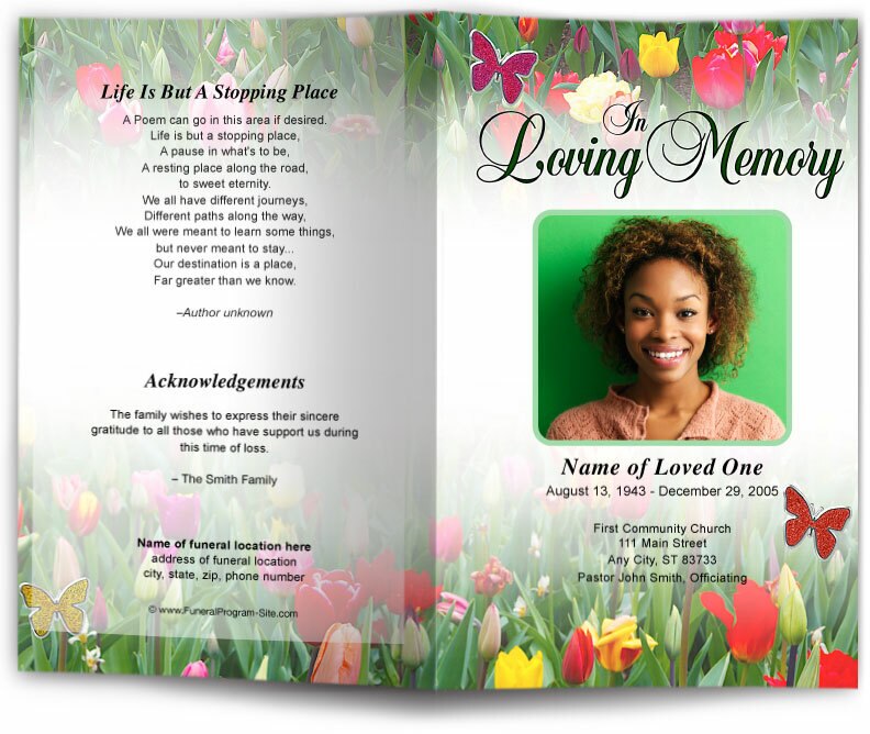 Fields Funeral Program Template.