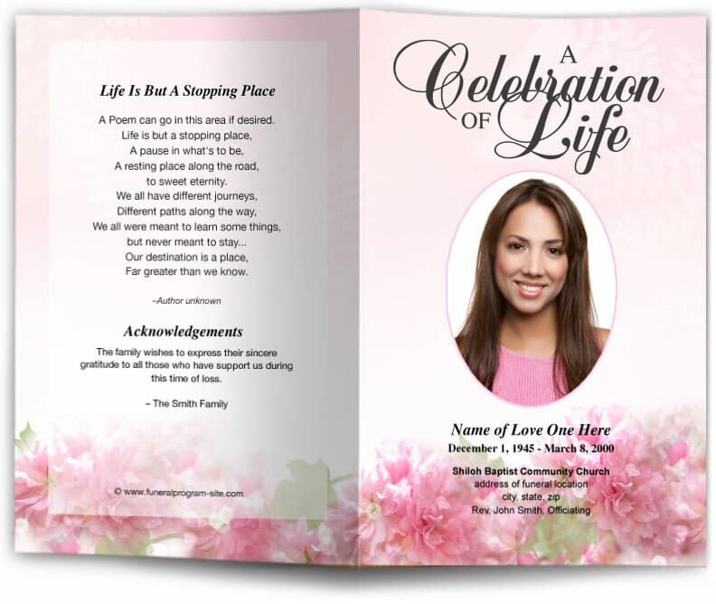 Garland Funeral Program Template.