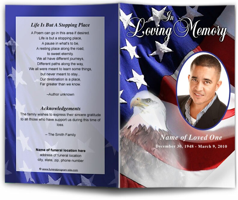 Freedom Funeral Program Template.