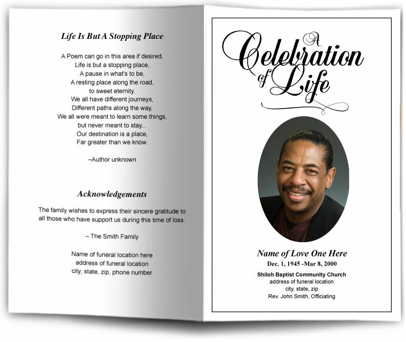 Classic Funeral Program Template.