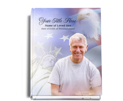 Patriot Perfect Bind Memorial Funeral Guest Book.