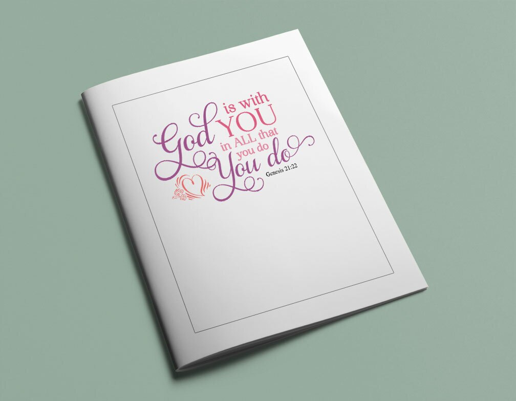 God Is With You Bible Verse Word Art.