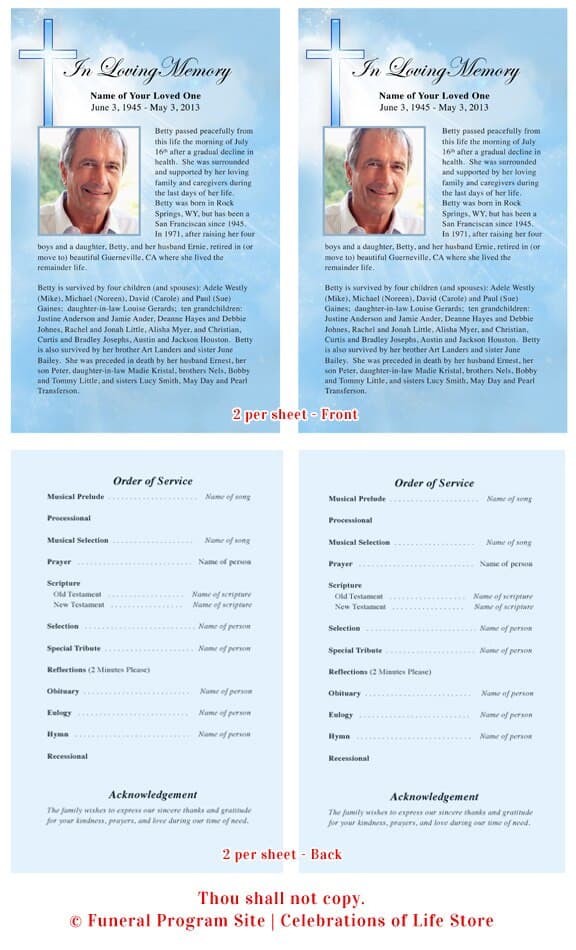 Heaven Funeral Flyer Template.