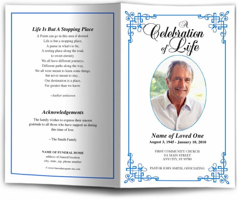 Ornate Funeral Program Template.