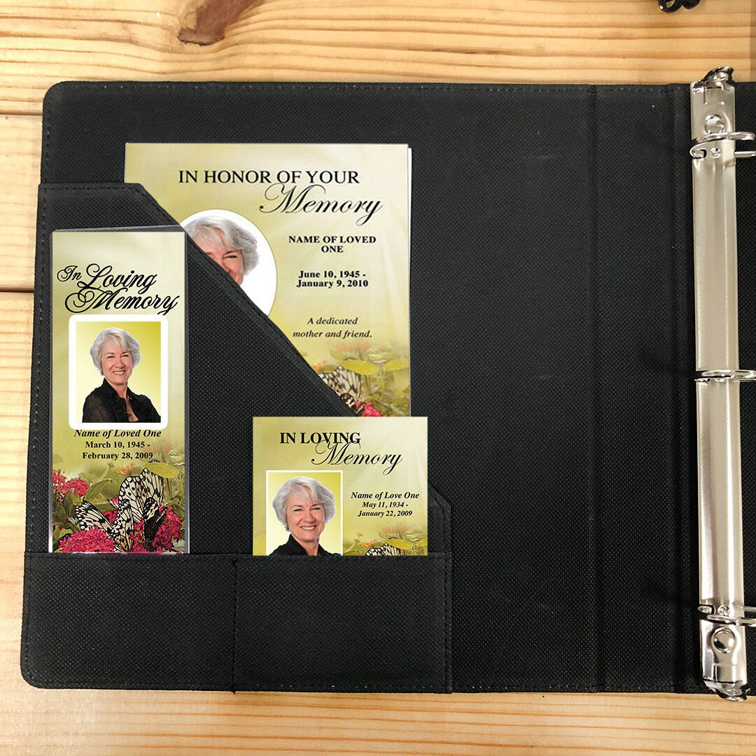 Memorial Funeral Guest Book Binder Leatherette Garland.