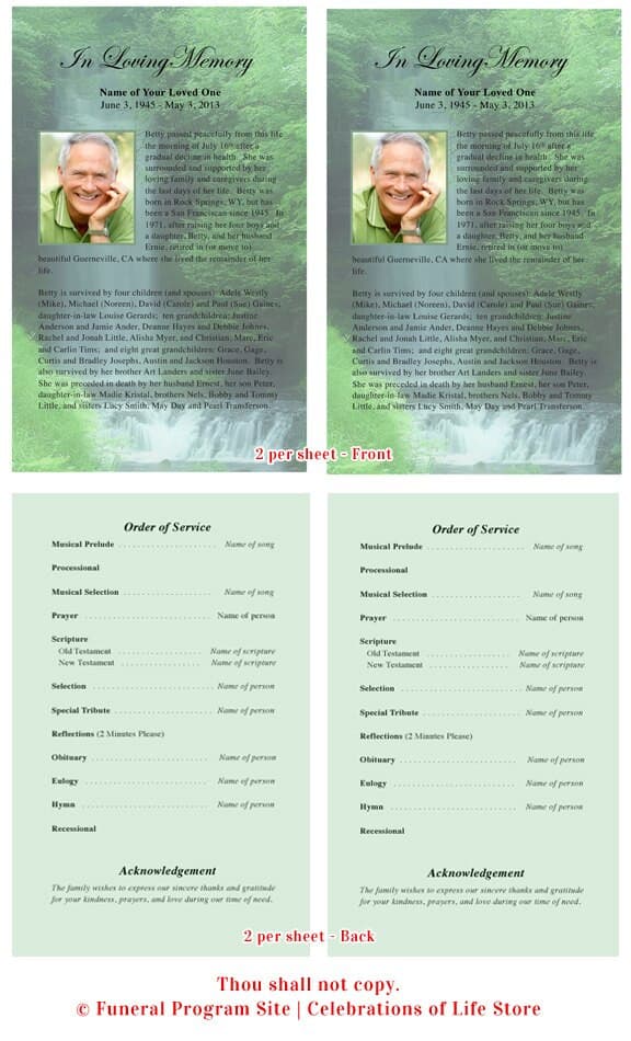 Cascade Funeral Flyer Template.