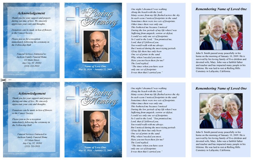 Heaven Small Memorial Card Template.
