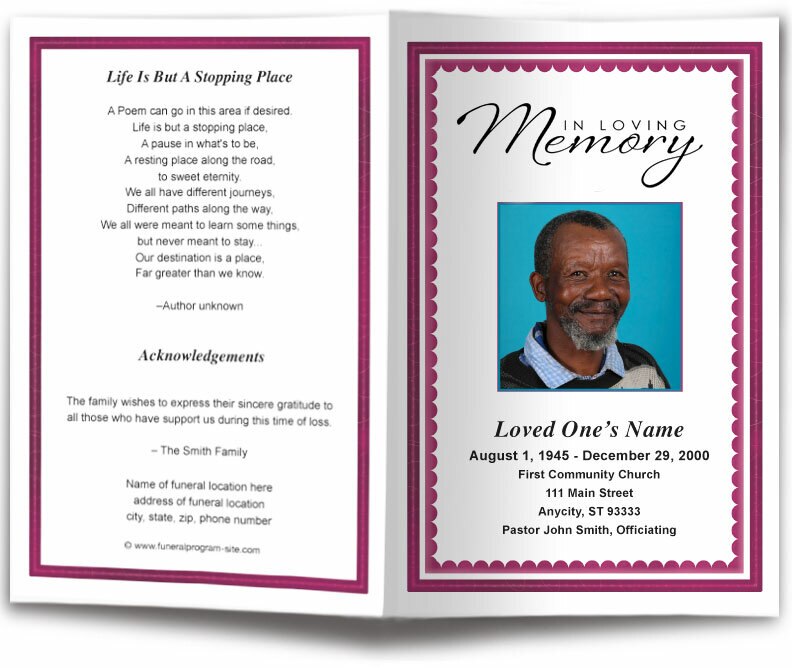 Gallant Funeral Program Template.