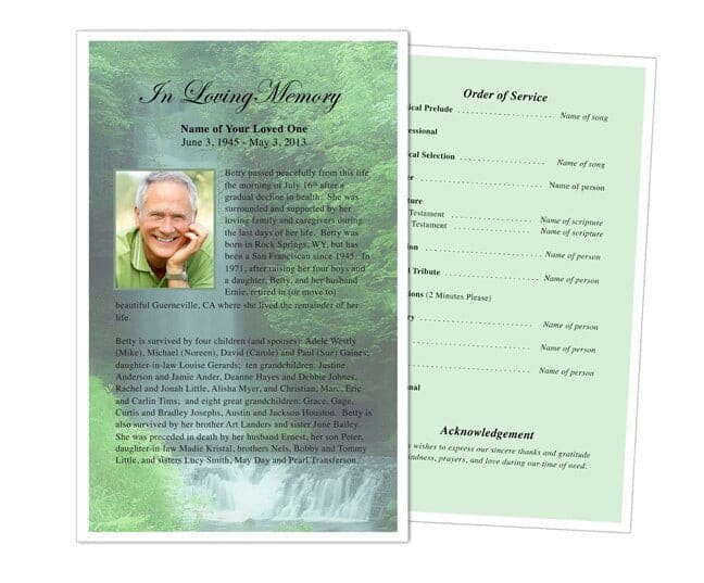 Cascade Funeral Flyer Template.