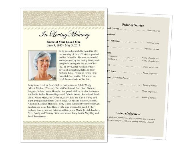 Alexa Funeral Flyer Template.