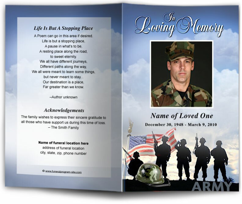 Military Veteran Memorial Funeral Template Patriotic Armed Forces