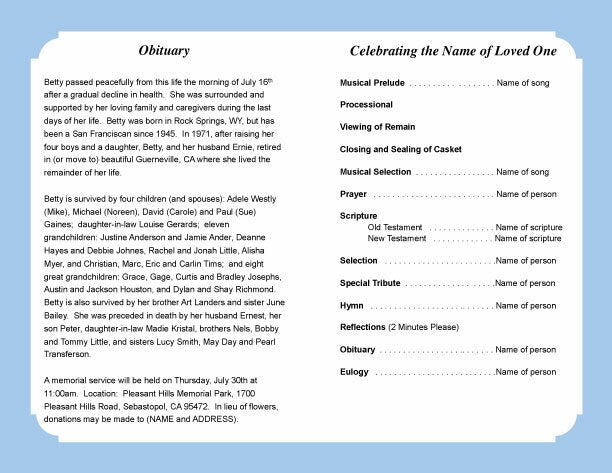 Devout Funeral Program Template.