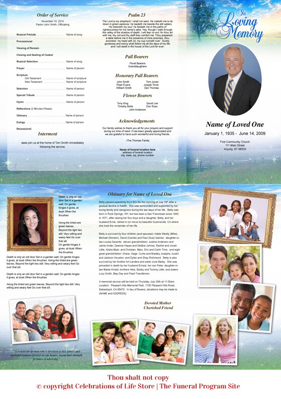 Destiny Trifold Funeral Brochure Template.