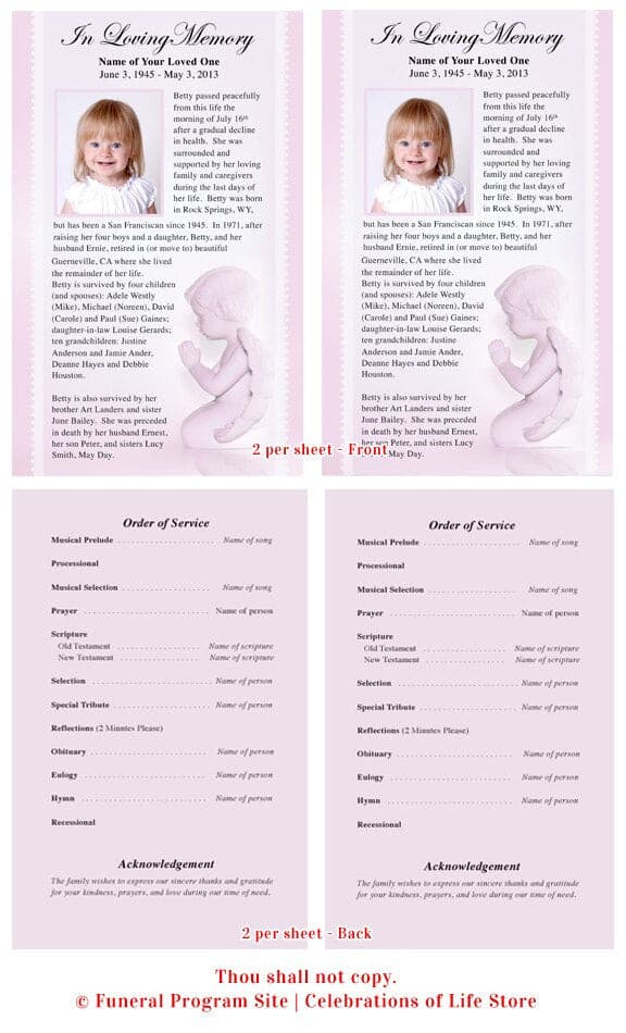 Angela Funeral Flyer Template.