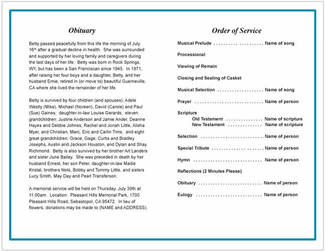 Gallant Funeral Program Template.