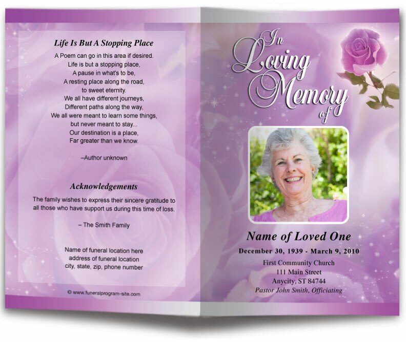 Petals Funeral Program Template.